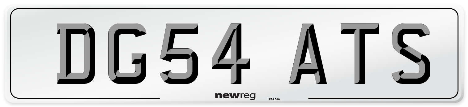 DG54 ATS Number Plate from New Reg